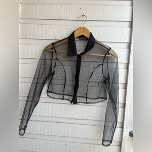 Mesh Black Crop top